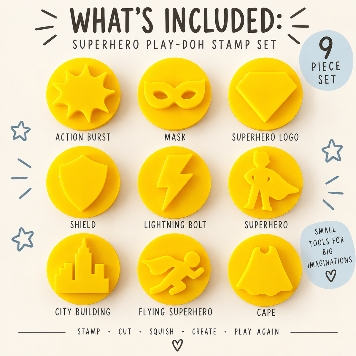 Superhero Play-Doh Stamp Set